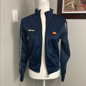 Ellesse Blue Bomber Jacket Track Laboria Blue Stripe Womens Size 6